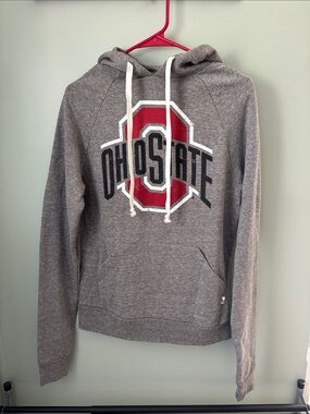 Blue 84 Men's Gray Crewneck Sweatshirt with Red Ohio State Logo